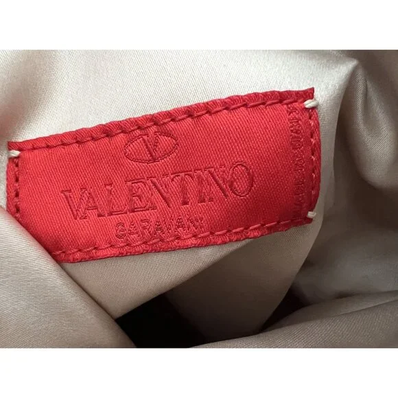 Valentino Midnight Blue Satin Bow Clutch With Zip Closures - Picture 9 of 10